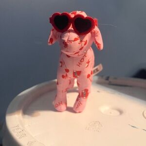 Heart Patterned Pink Dog Toy